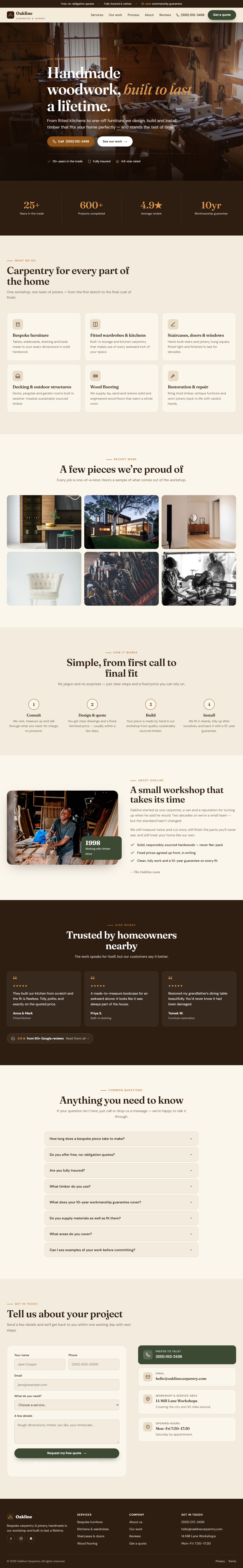 Oakline Carpentry — Stolarstwo